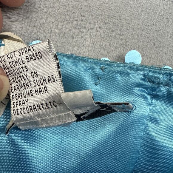 Scala Sequin Dress Blue Strapless Prom Formal Cocktail Fully Sequinned Size 6 - Picture 7 of 11